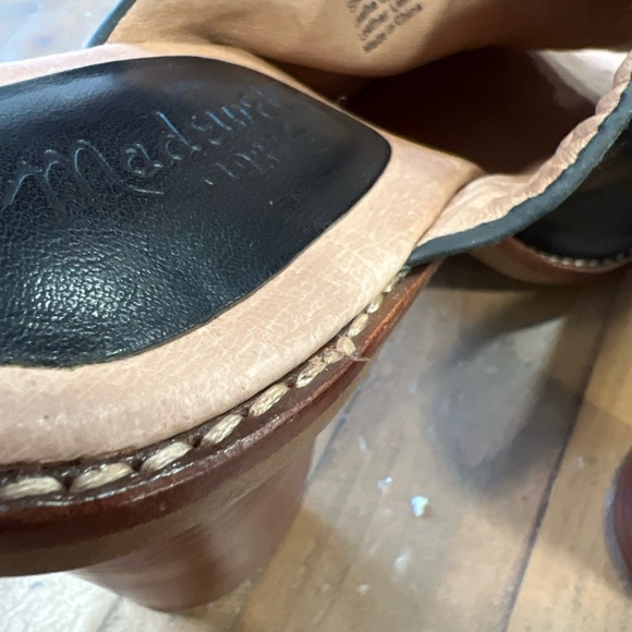 Madewell Finch Mule Sandal Women’s 9 Black Leather Open Toe High Heel - Picture 7 of 12